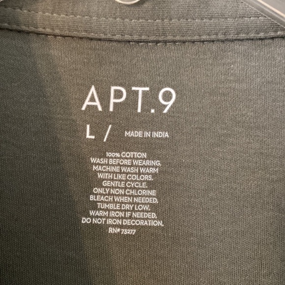 Apt9 Mans Shirt 100% cotton size L very nice green color - Picture 3 of 7